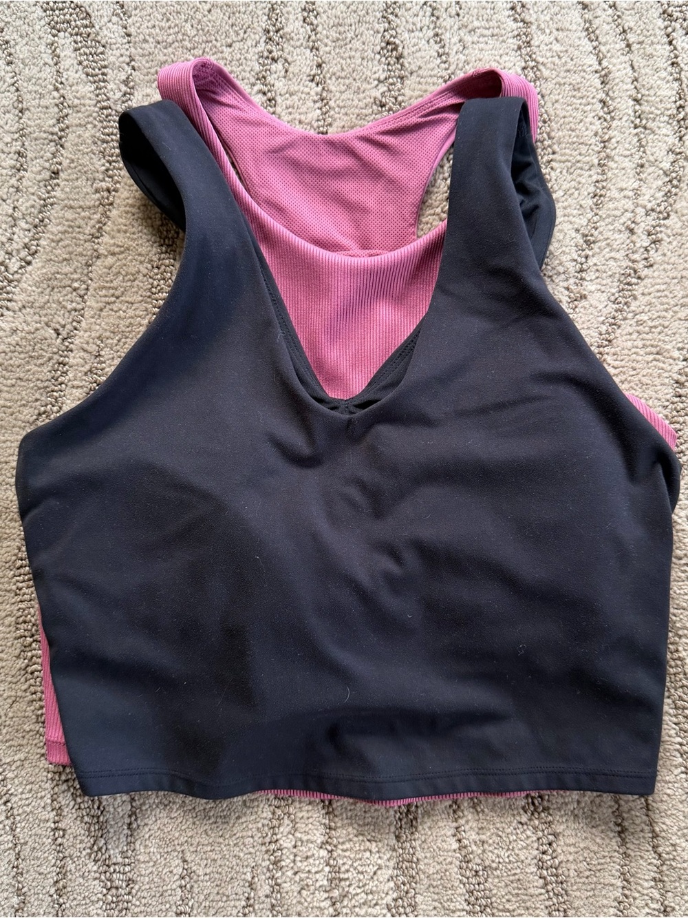 All in Motion Tank Tops in Black and Pink - Picture 3 of 4